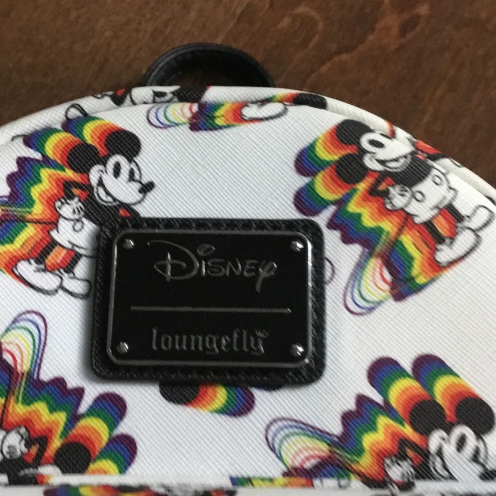 Loungefly Disney Mini Backpack and Wallet Set with Rainbow Mickey Print